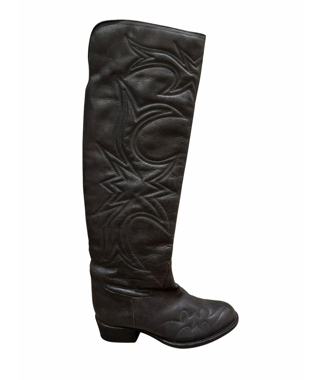 RALPH LAUREN COLLECTION Серые кожаные сапоги, фото 1