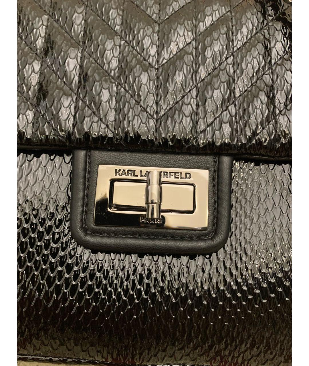 KARL LAGERFELD Черная сумка через плечо из искусственной кожи, фото 7