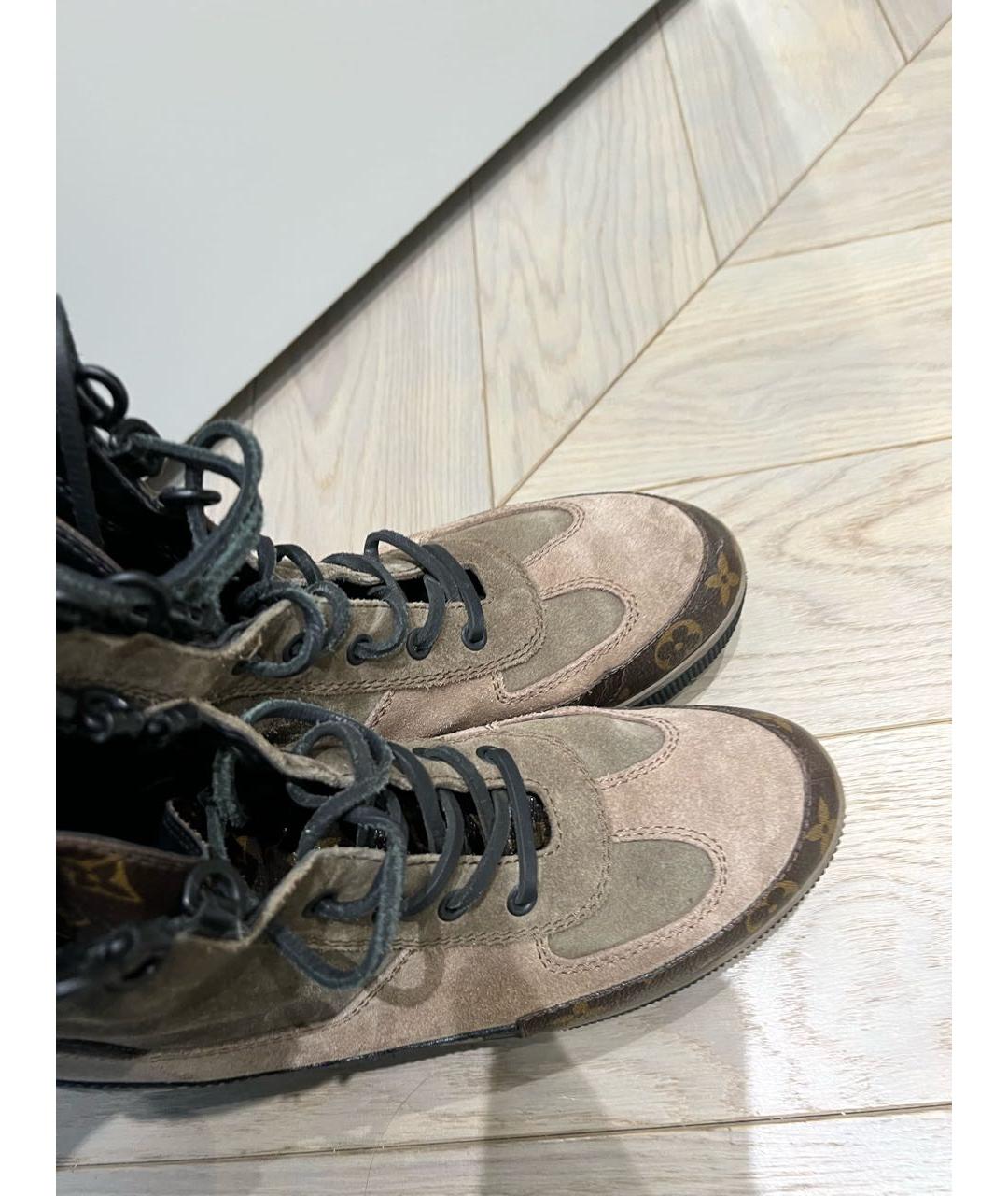 LOUIS VUITTON PRE-OWNED Коричневые кожаные ботинки, фото 7