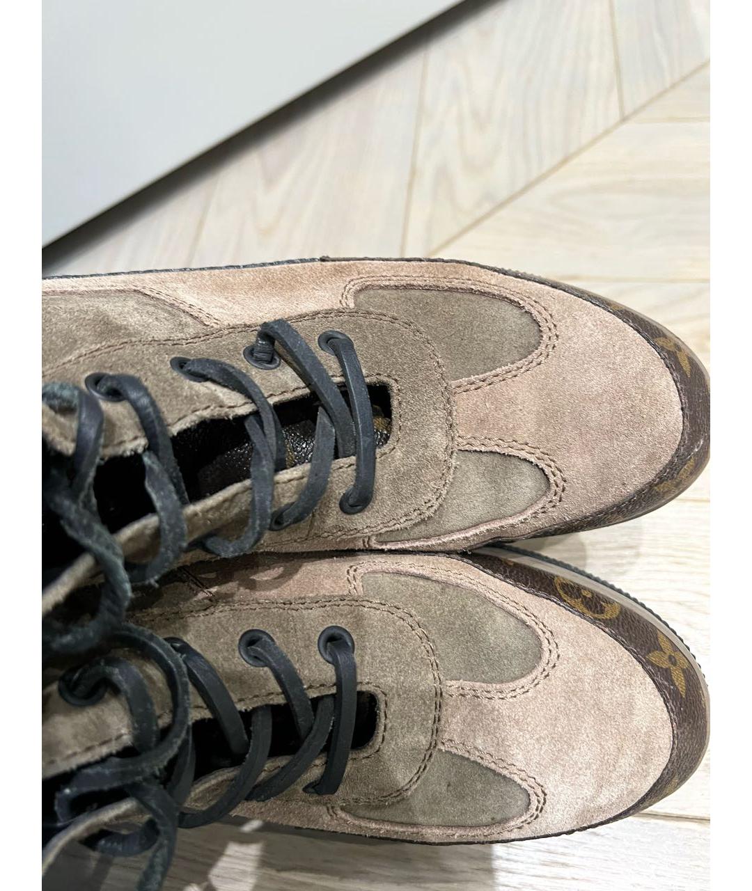 LOUIS VUITTON PRE-OWNED Коричневые кожаные ботинки, фото 6