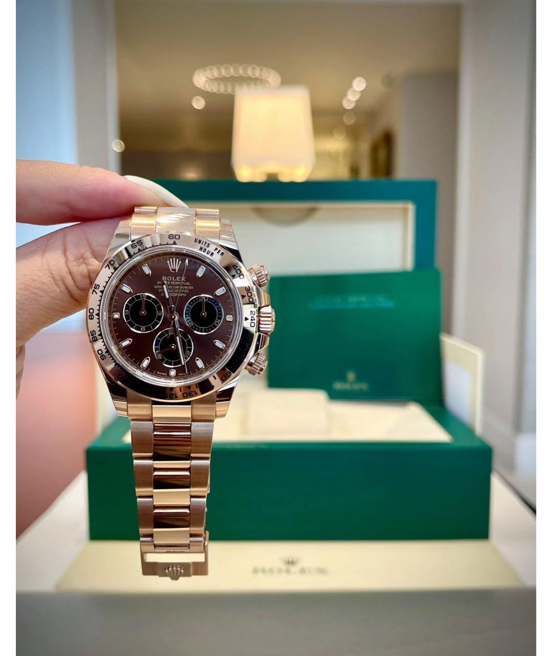 ROLEX Коричневые часы из розового золота, фото 4