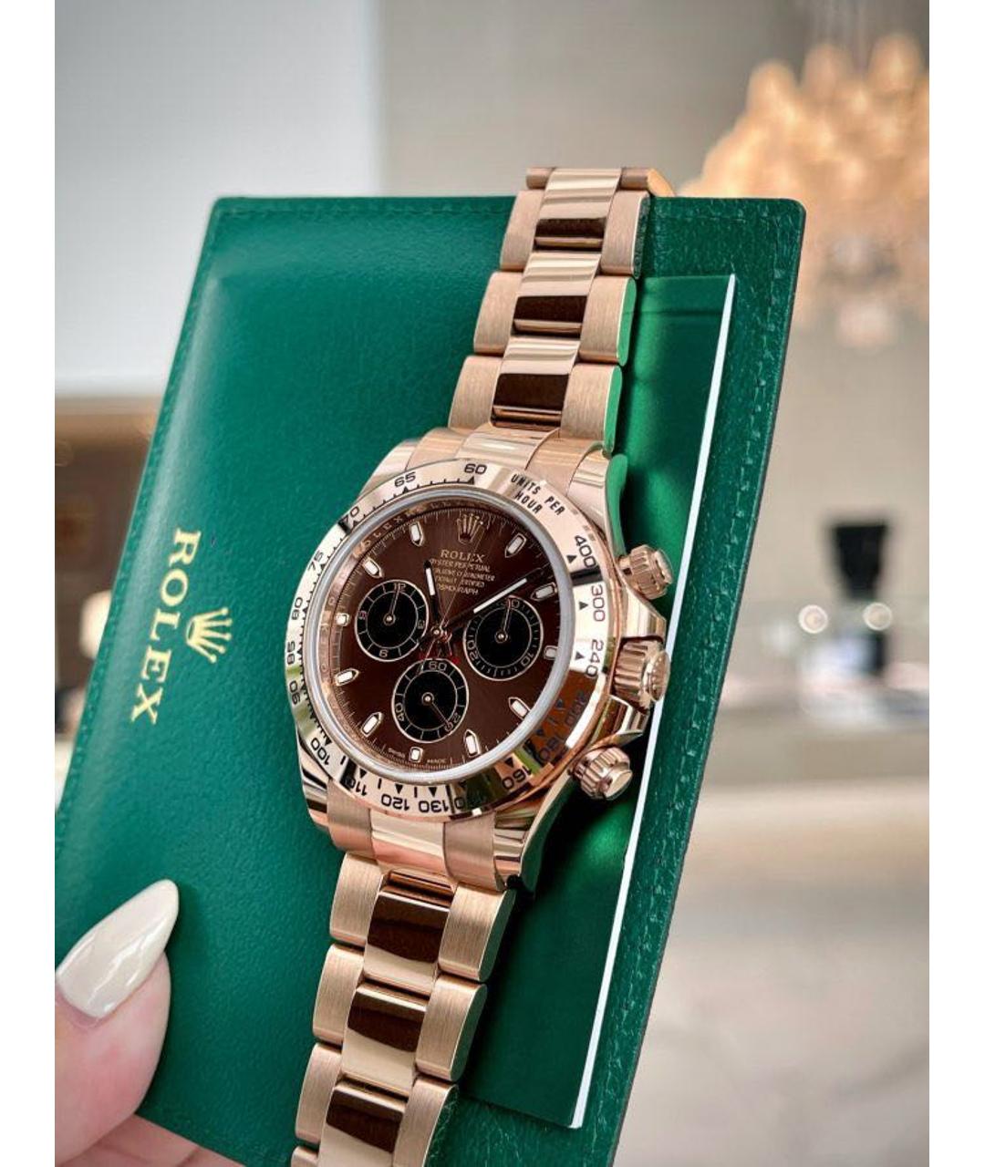 ROLEX Коричневые часы из розового золота, фото 2