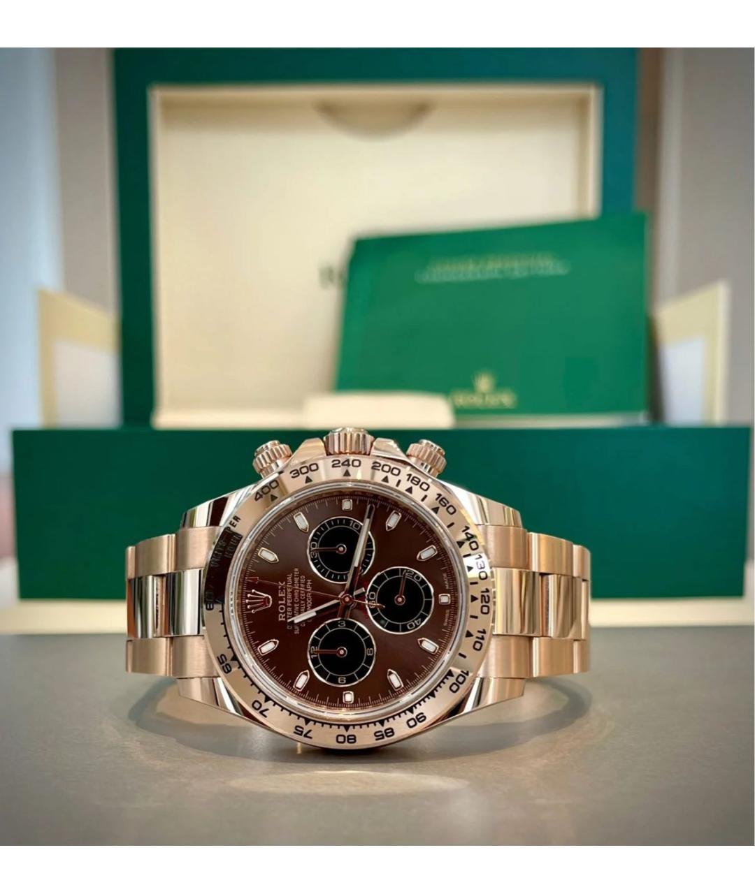 ROLEX Коричневые часы из розового золота, фото 5