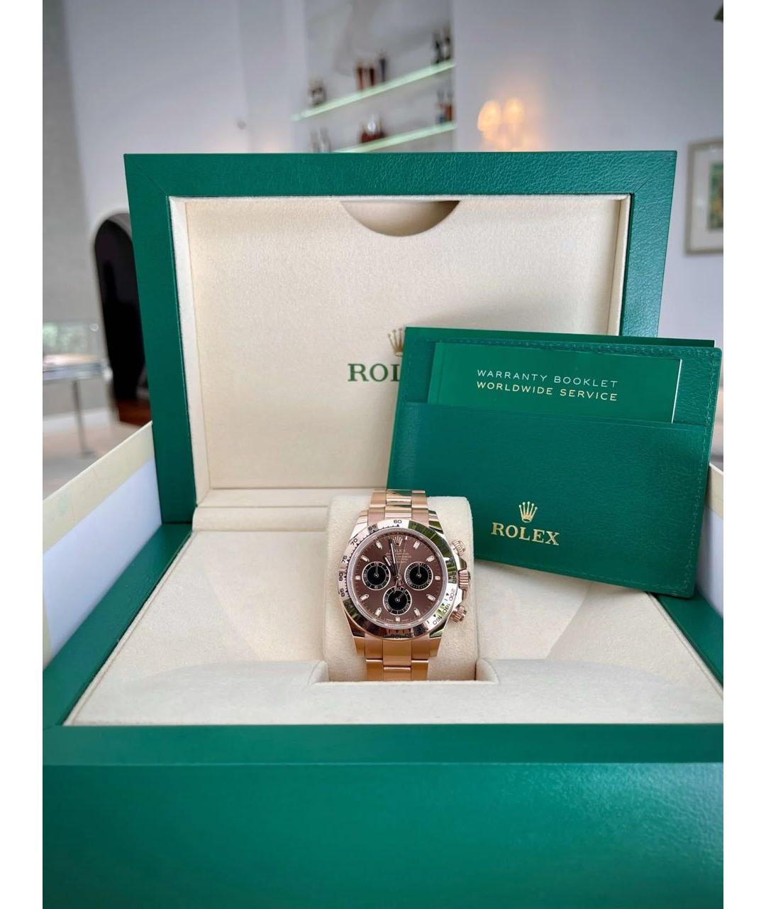 ROLEX Коричневые часы из розового золота, фото 3