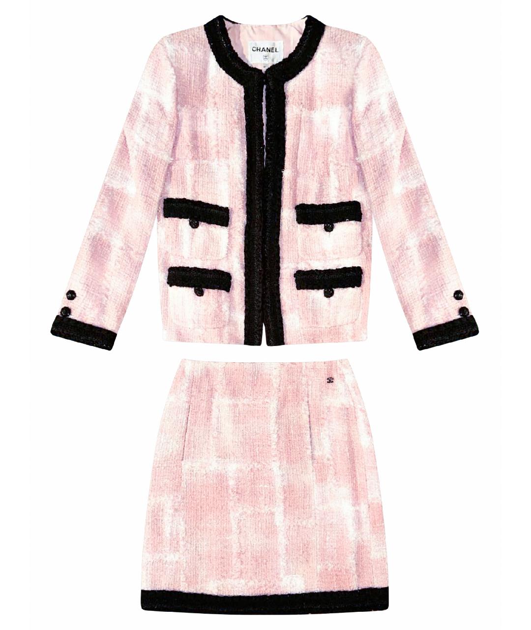 CHANEL Розовый твидовый костюм с юбками, фото 1
