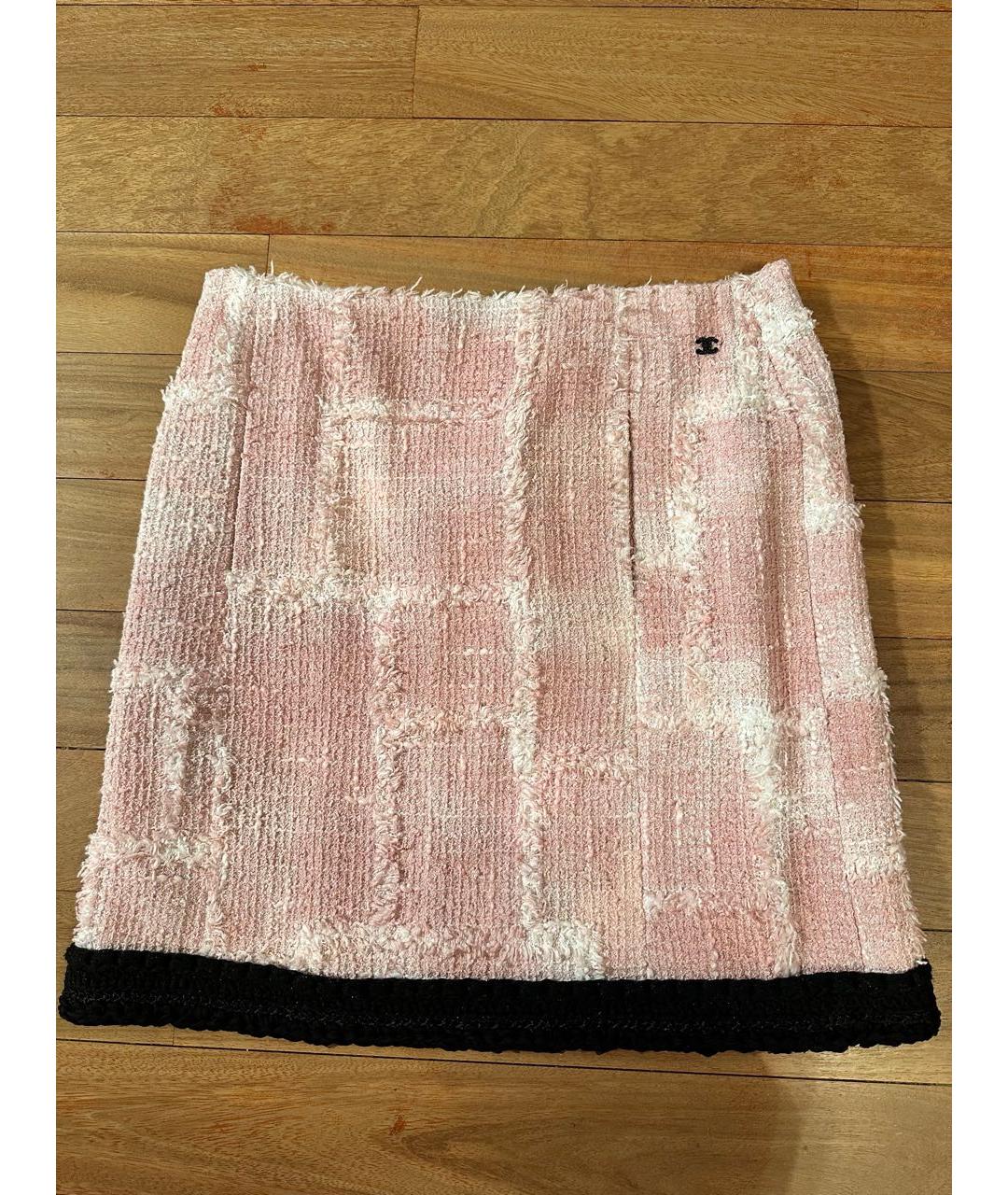 CHANEL PRE-OWNED Розовый твидовый костюм с юбками, фото 2