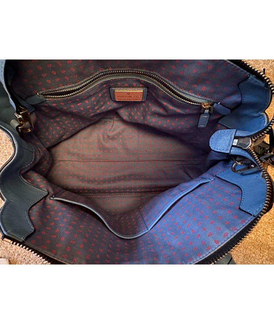 COCCINELLE Голубая кожаная сумка через плечо, фото 4