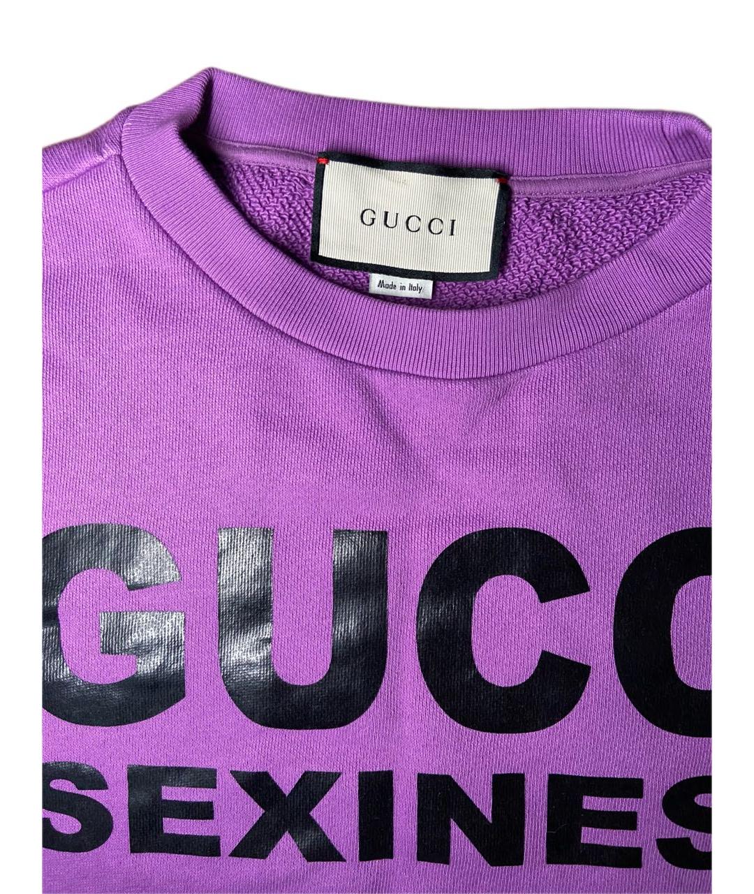 GUCCI Фиолетовый хлопковый джемпер / свитер, фото 3