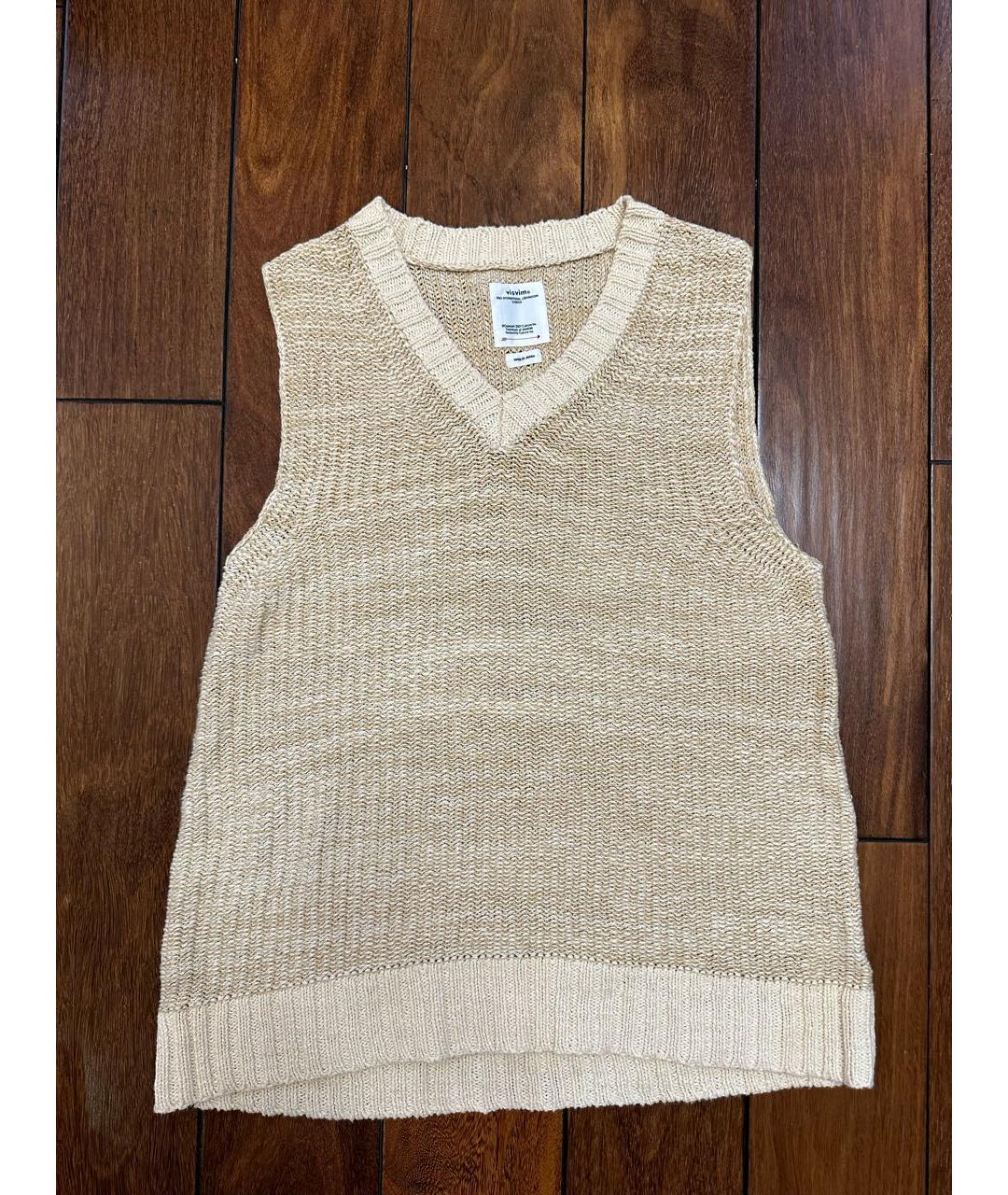 VISVIM Бежевая шелковая жилетка, фото 5
