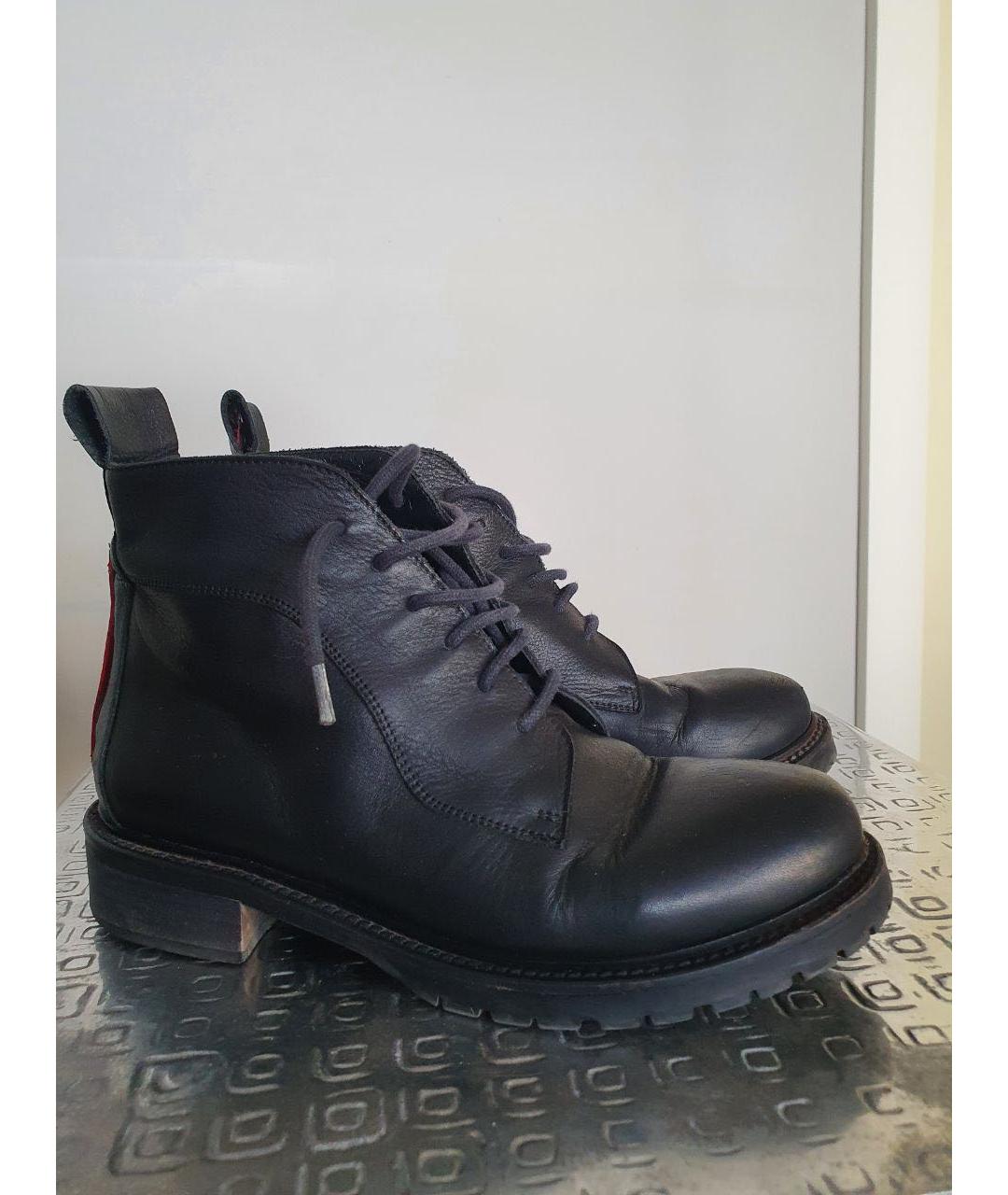 A.F.VANDEVORST Черные кожаные ботинки, фото 1