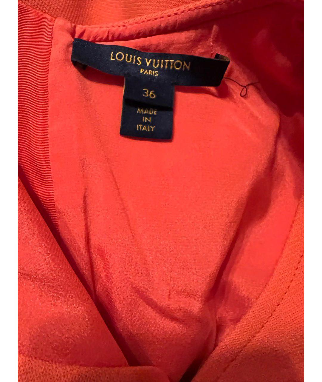 LOUIS VUITTON PRE-OWNED Оранжевое шерстяное повседневное платье, фото 4