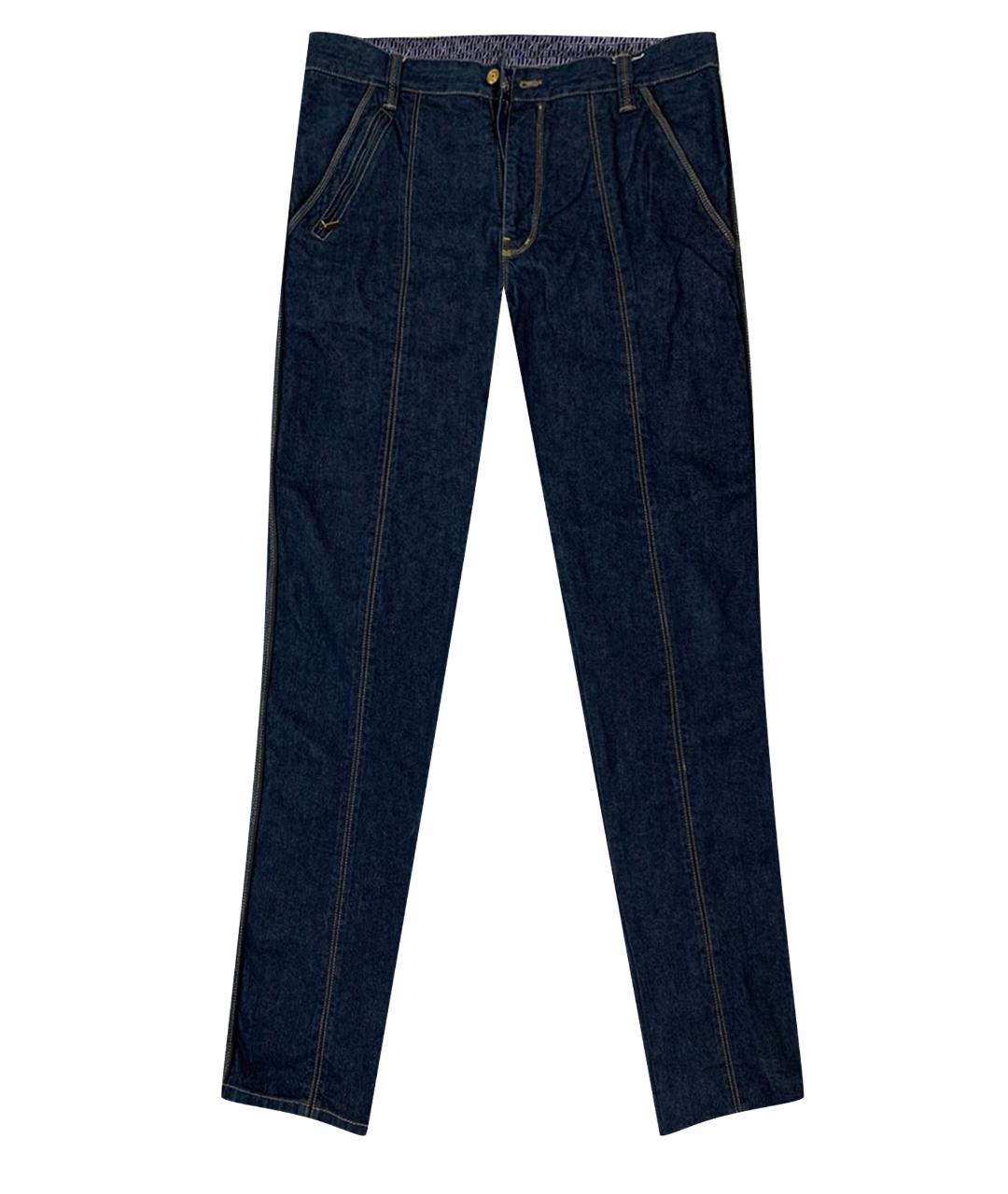 ZILLI Темно-синие хлопковые джинсы скинни, фото 1