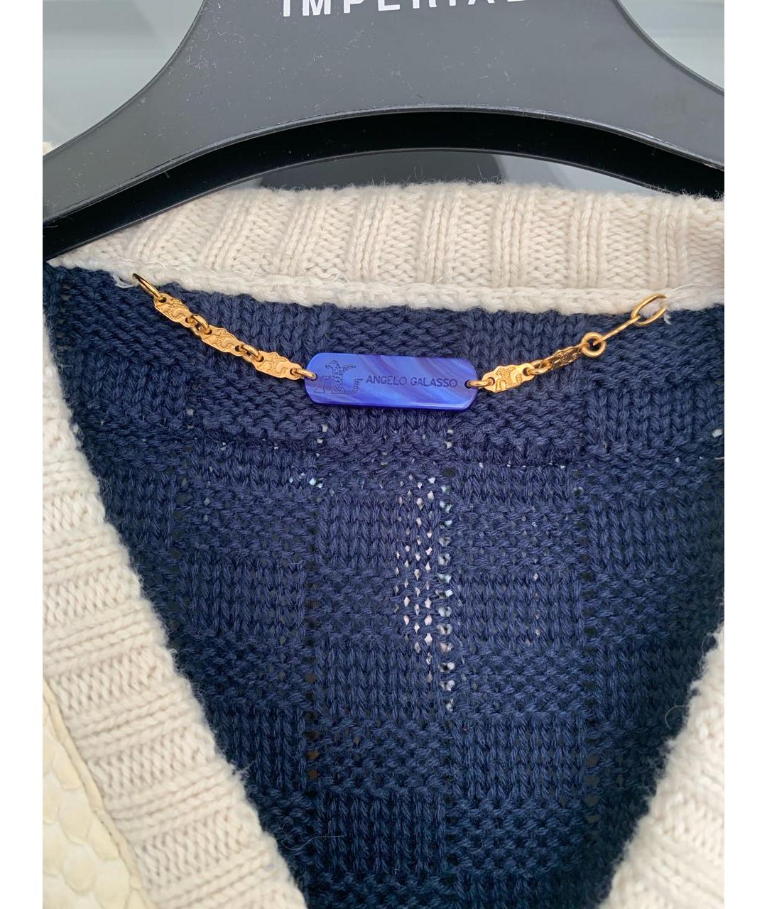 ANGELO GALASSO Синий джемпер / свитер из экзотической кожи, фото 3