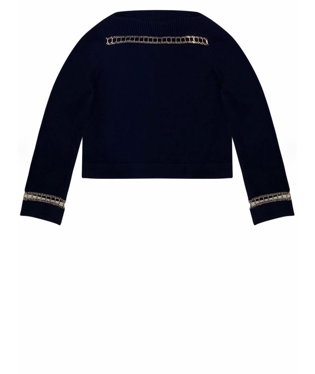 CHANEL Темно-синий шерстяной джемпер / свитер, фото 1