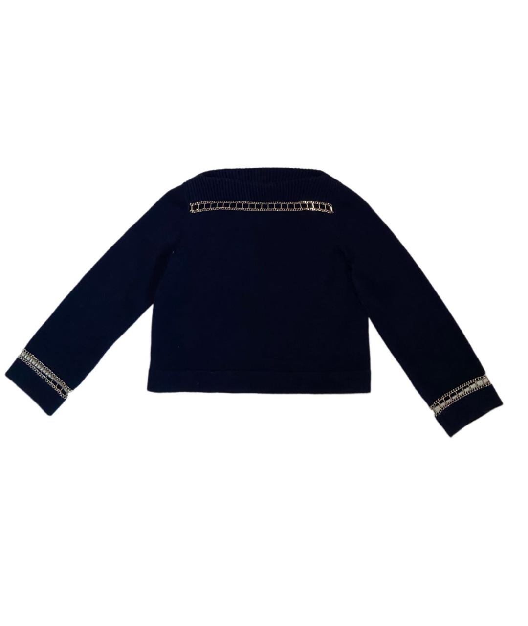 CHANEL PRE-OWNED Темно-синий шерстяной джемпер / свитер, фото 7