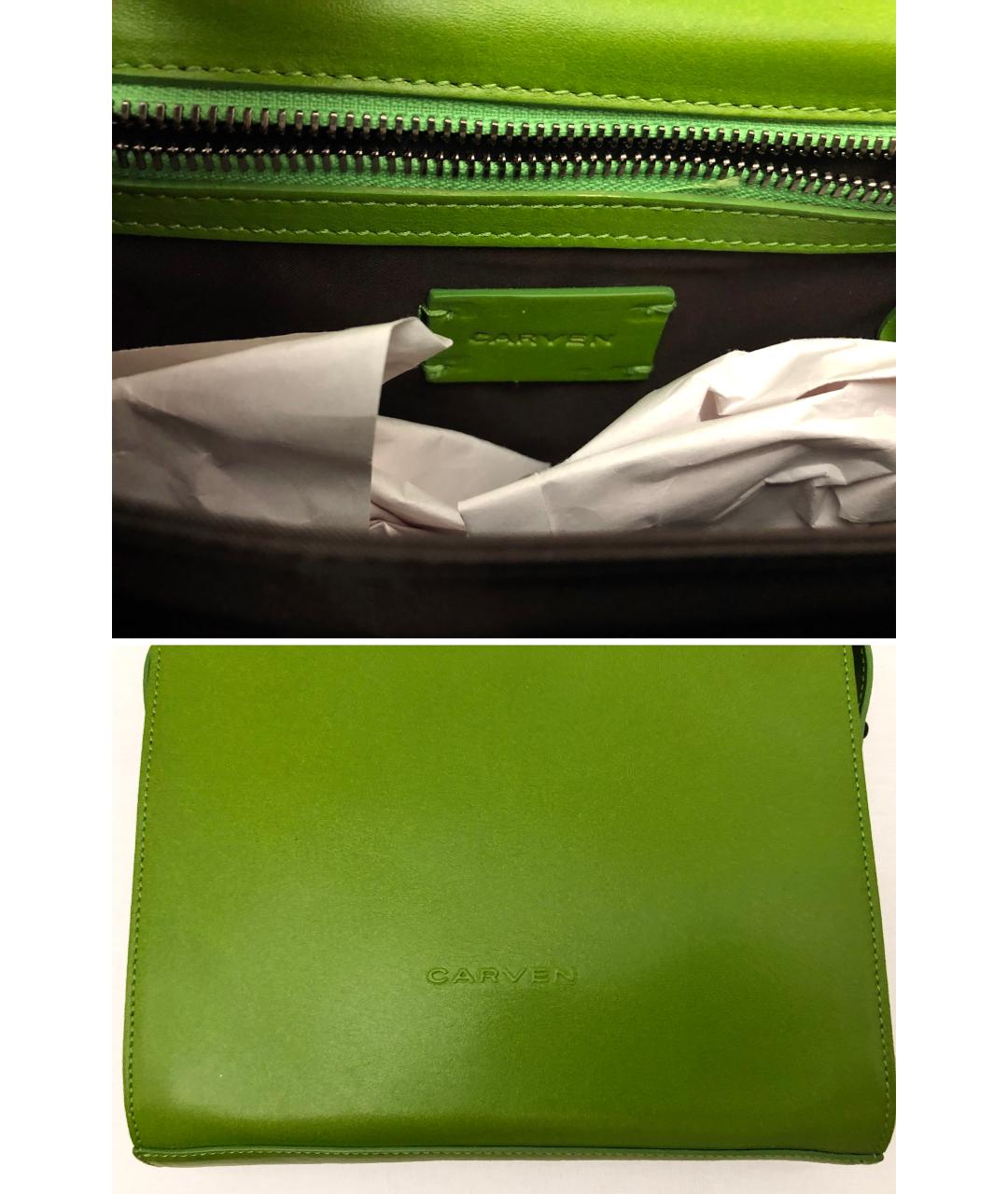 CARVEN Зеленая кожаная сумка через плечо, фото 3