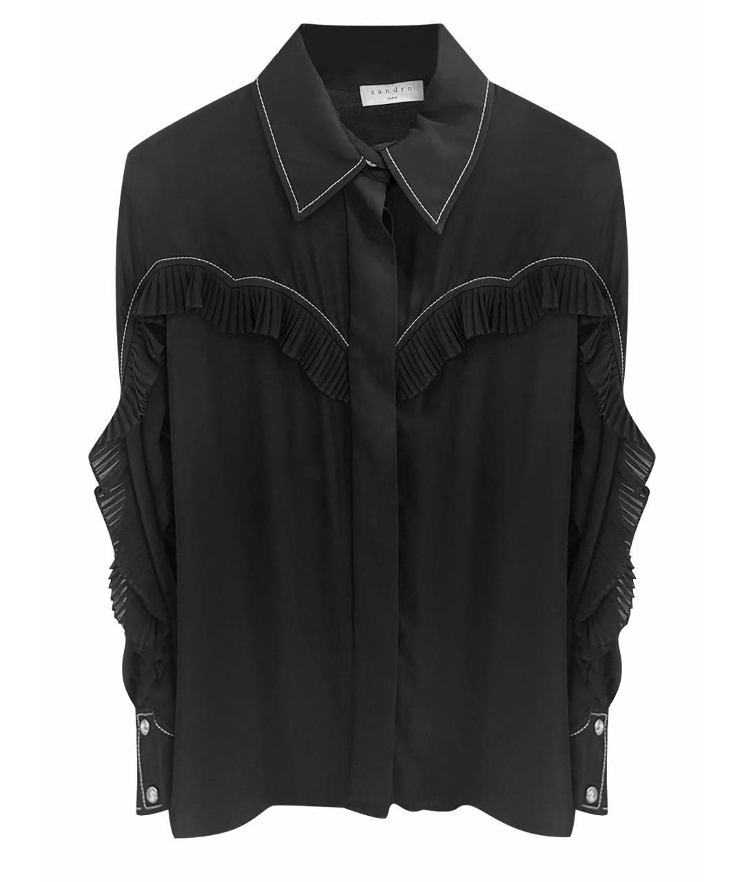 SANDRO Черная вискозная блузы, фото 1