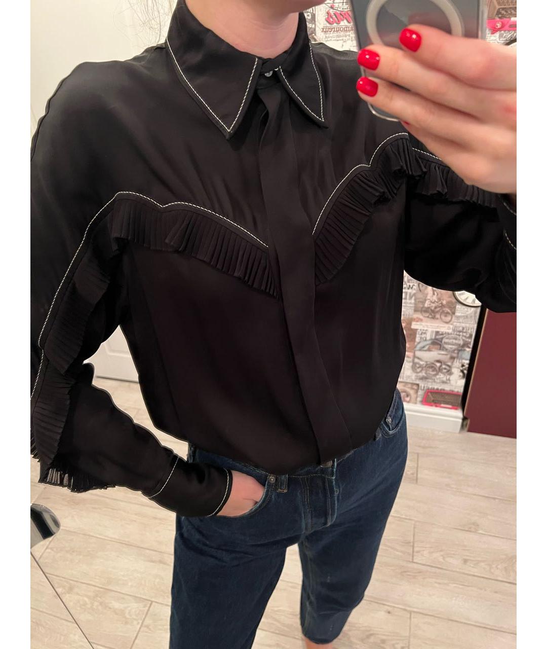 SANDRO Черная вискозная блузы, фото 4