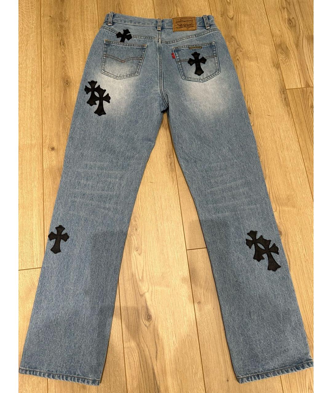 CHROME HEARTS Антрацитовые хлопковые прямые джинсы, фото 2