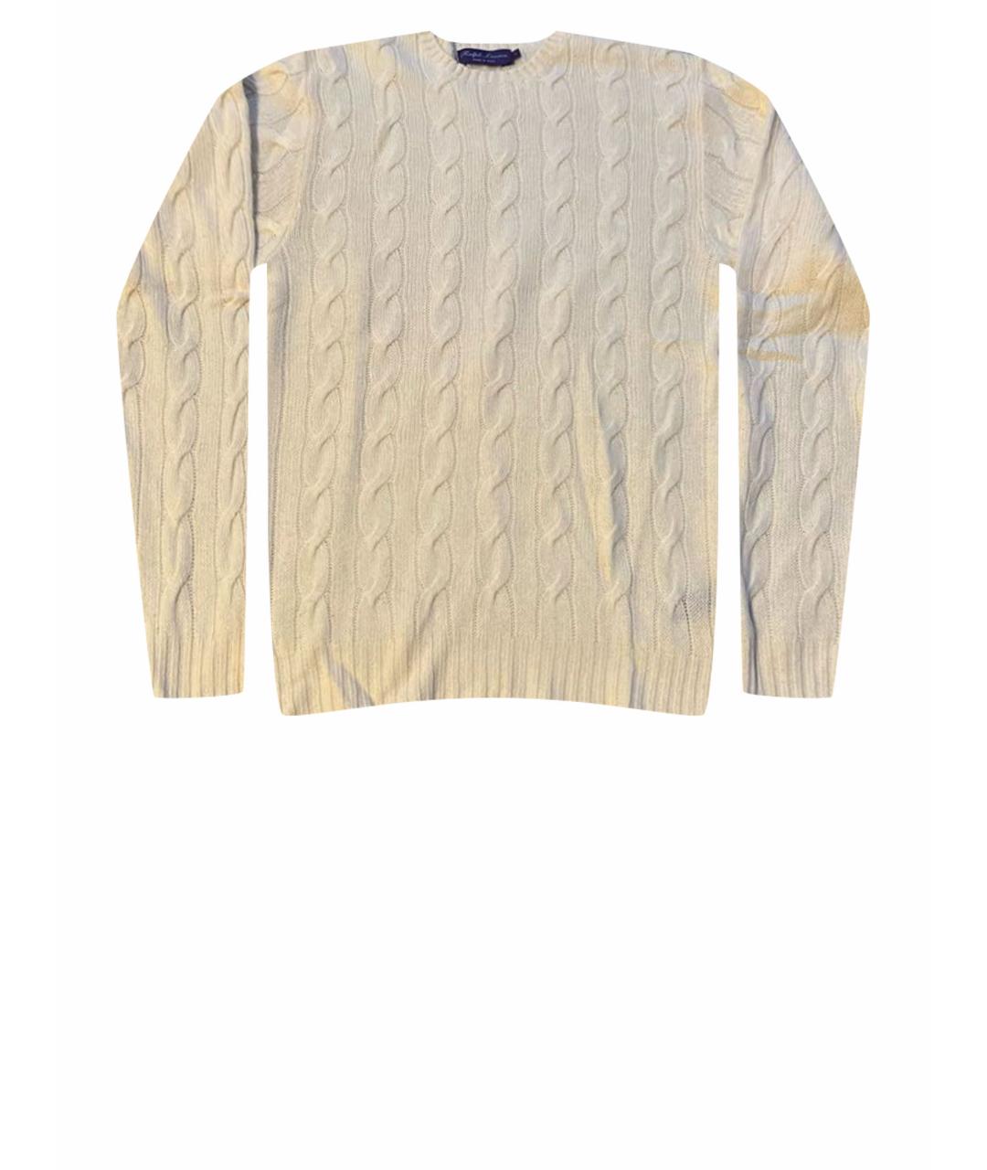 RALPH LAUREN Белый кашемировый джемпер / свитер, фото 1