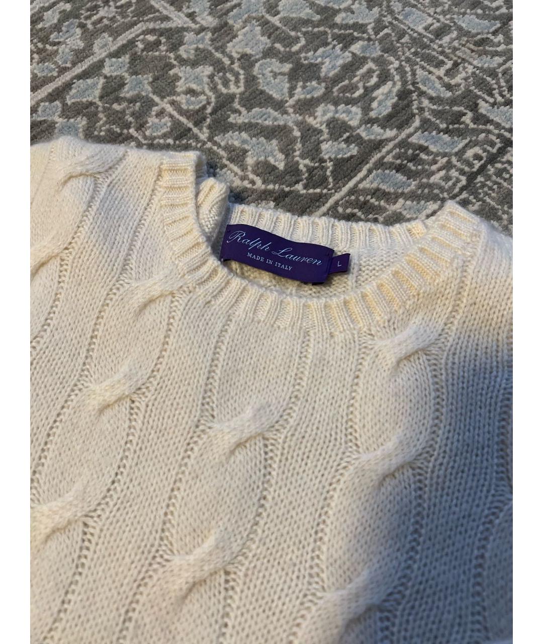 RALPH LAUREN Белый кашемировый джемпер / свитер, фото 3