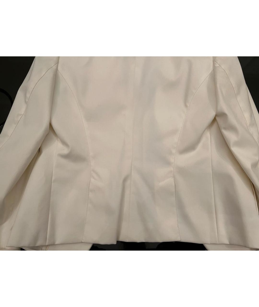 LORO PIANA Белый хлопко-эластановый жакет/пиджак, фото 4