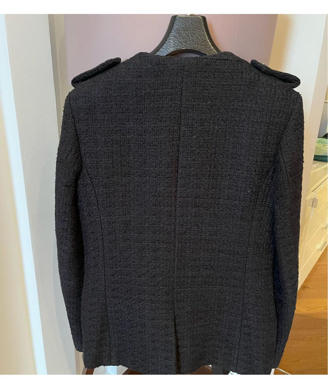CHANEL PRE-OWNED Черный хлопковый жакет/пиджак, фото 2