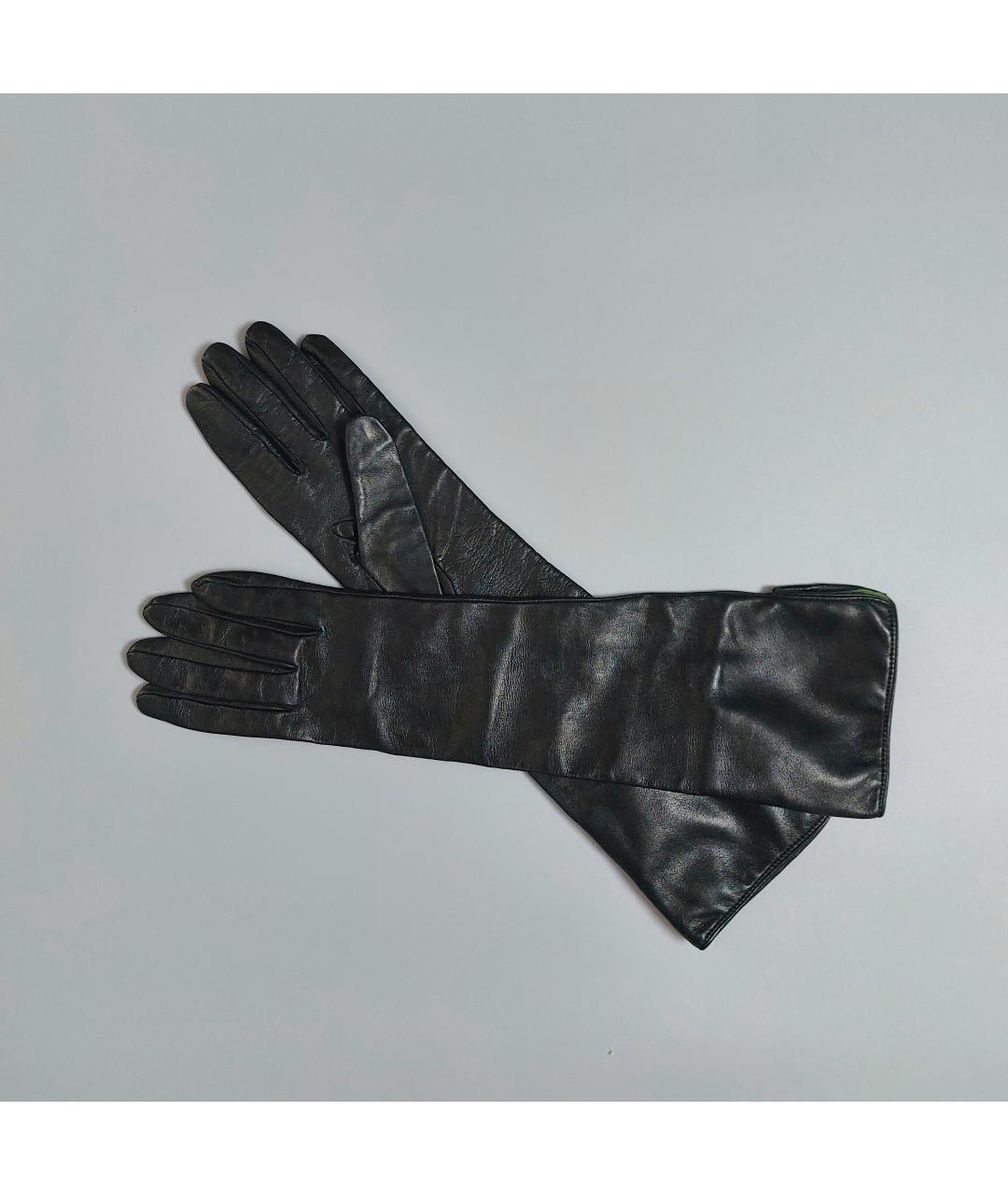 BURBERRY Черные кожаные перчатки, фото 7