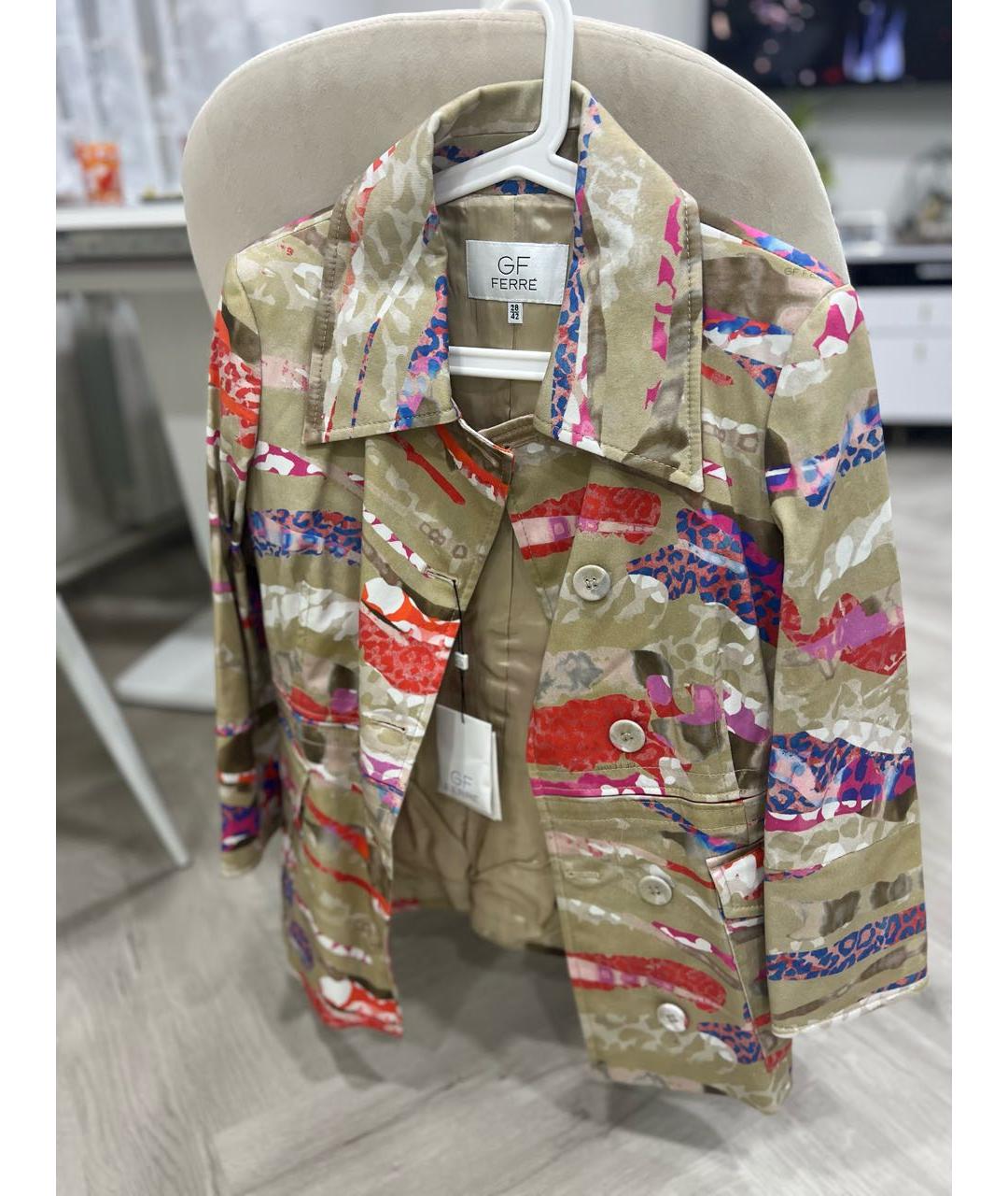 GIANFRANCO FERRE Бежевый хлопковый жакет/пиджак, фото 4