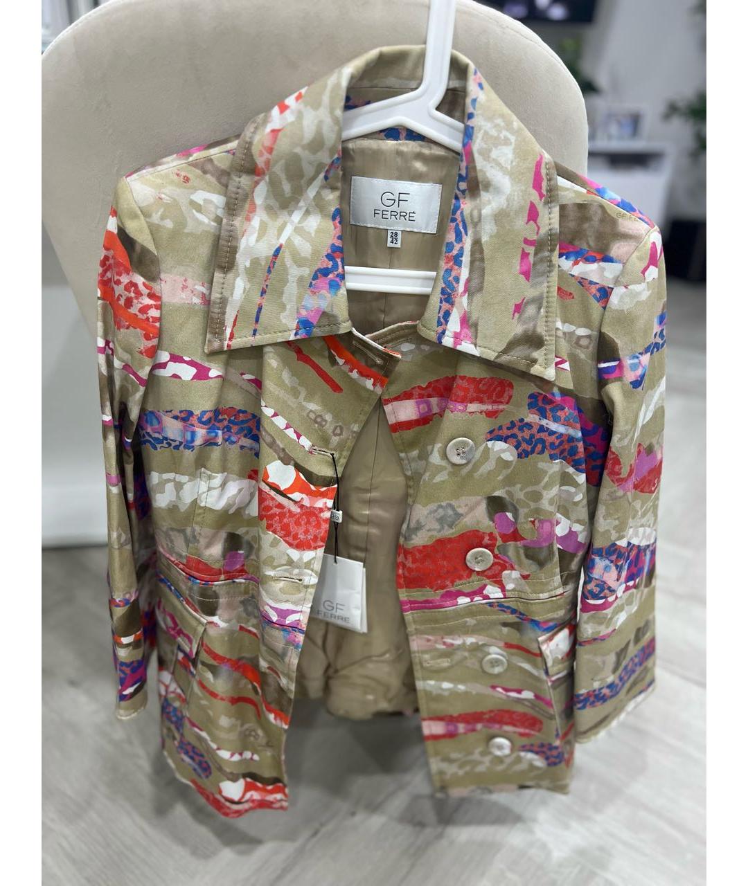 GIANFRANCO FERRE Бежевый хлопковый жакет/пиджак, фото 5