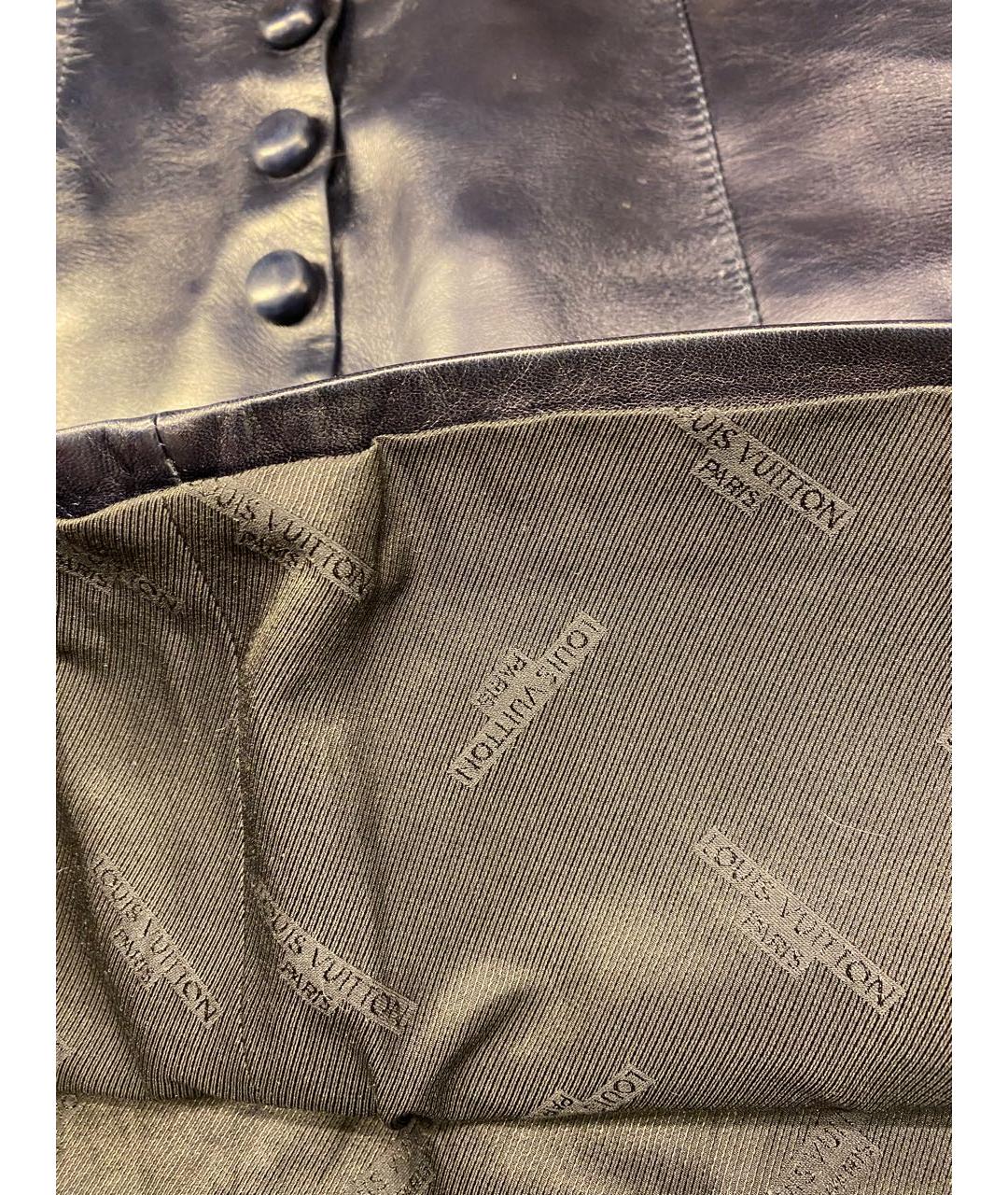 LOUIS VUITTON PRE-OWNED Темно-синяя кожаная юбка мини, фото 6