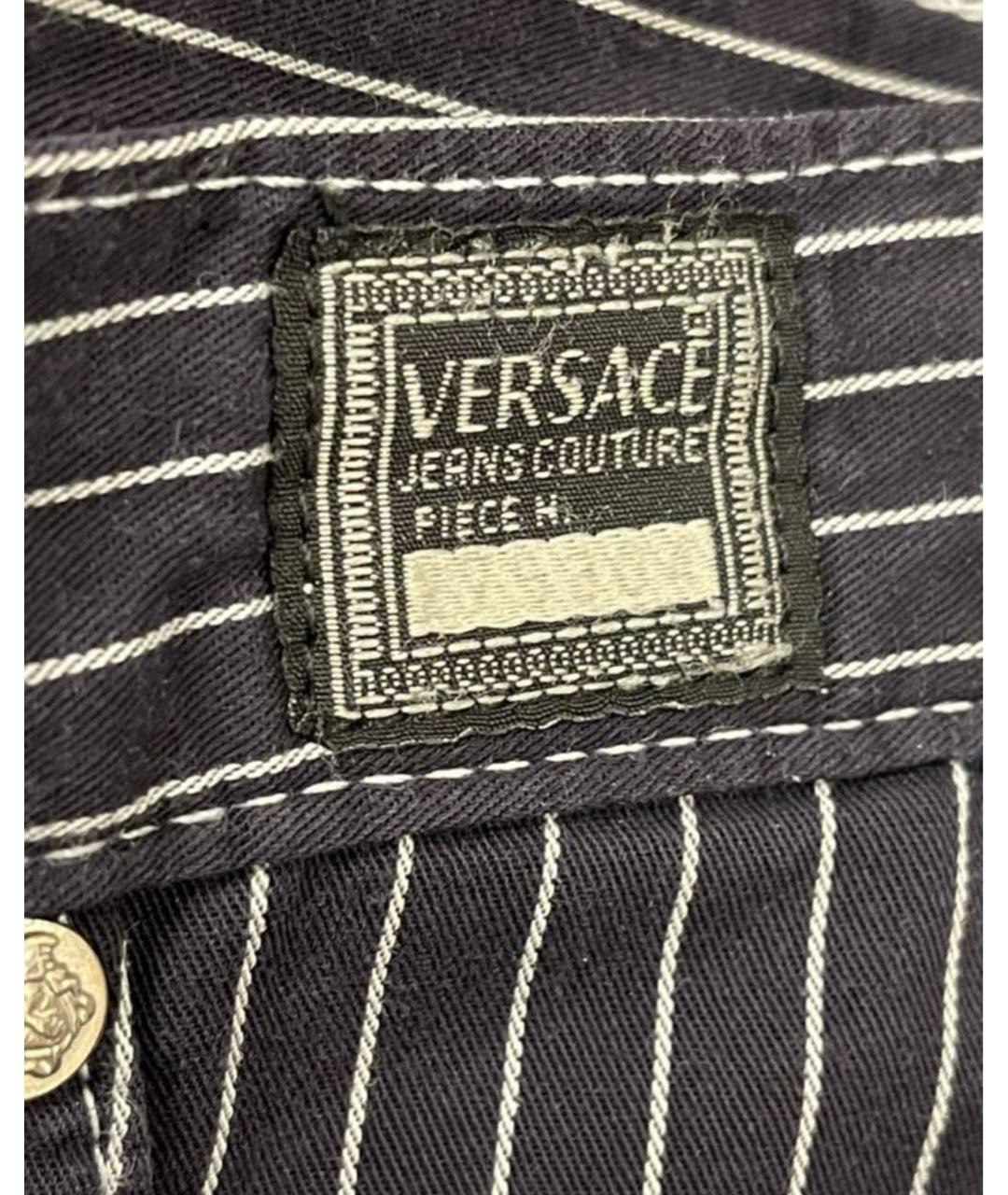 VERSACE JEANS COUTURE Темно-синие хлопковые прямые джинсы, фото 5