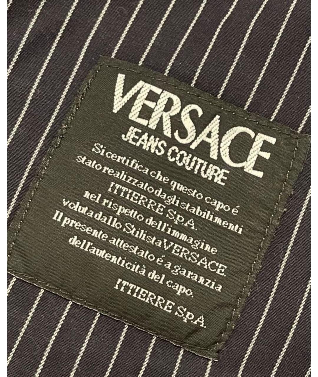 VERSACE JEANS COUTURE Темно-синие хлопковые прямые джинсы, фото 8