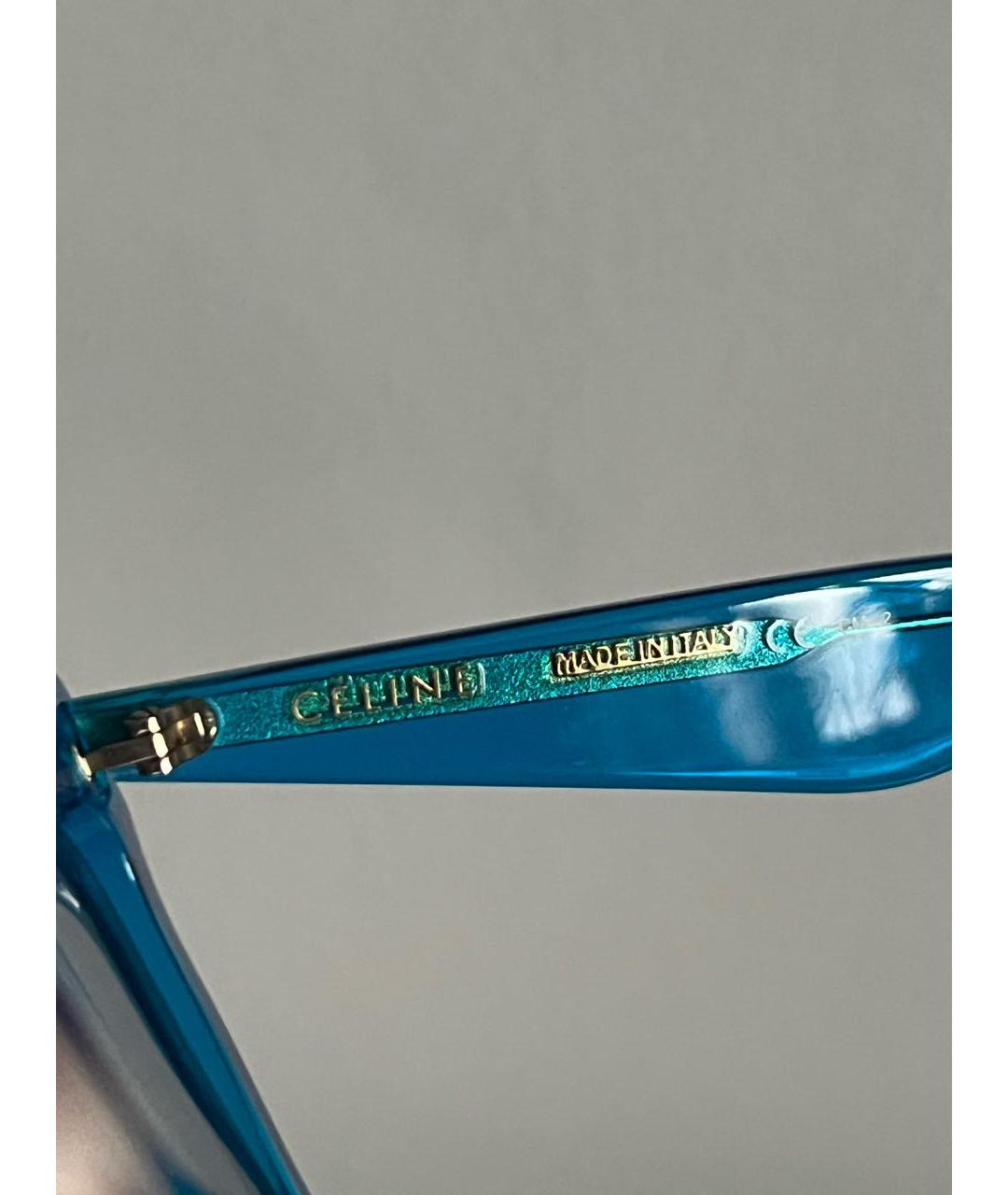 CELINE Голубые пластиковые солнцезащитные очки, фото 5