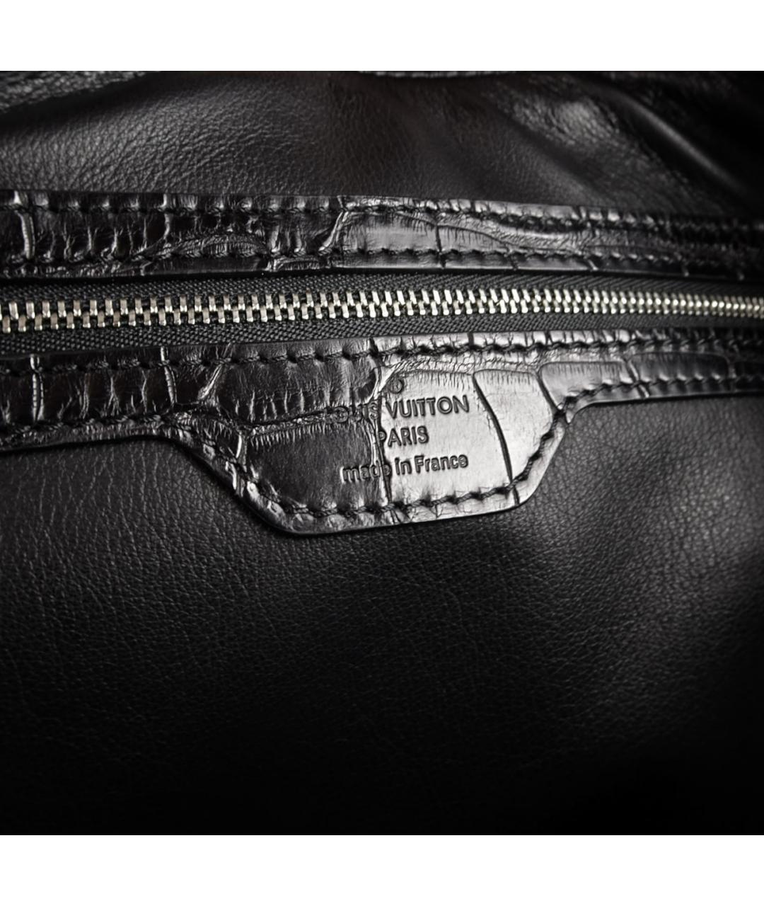 LOUIS VUITTON Черный портфель из экзотической кожи, фото 5