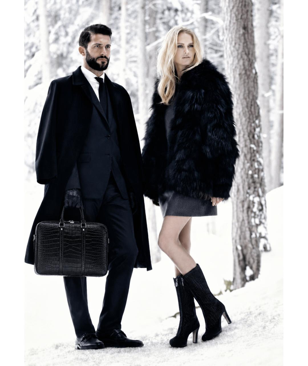 LOUIS VUITTON Черный портфель из экзотической кожи, фото 6