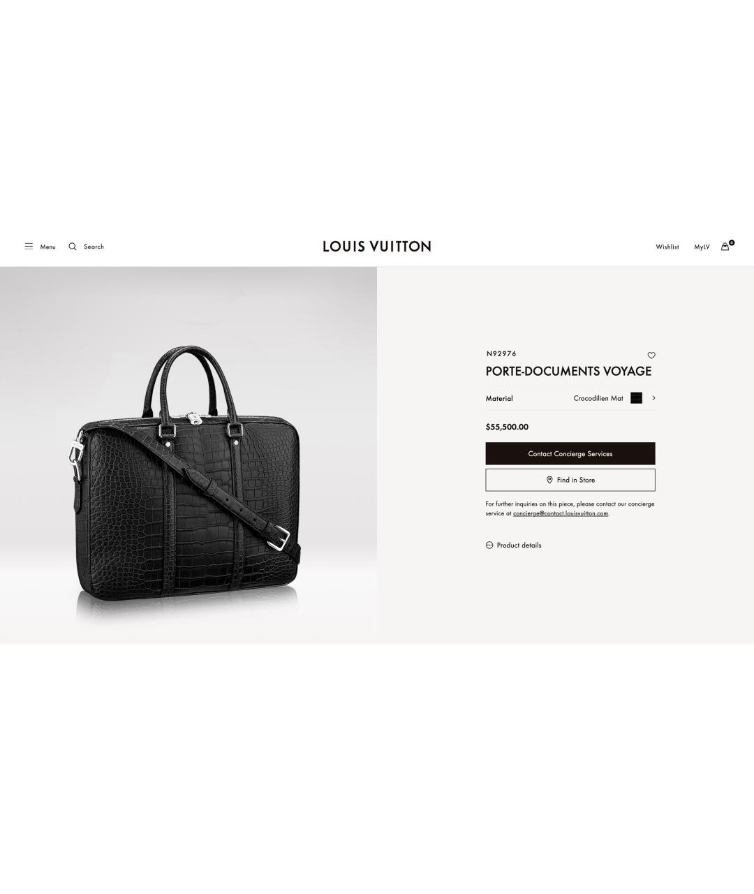 LOUIS VUITTON Черный портфель из экзотической кожи, фото 7