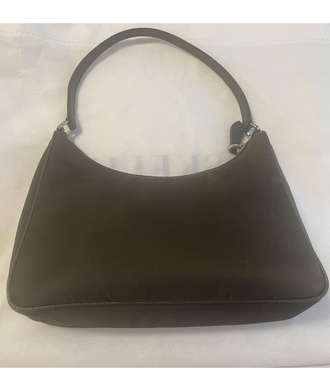 PRADA Хаки синтетическая сумка с короткими ручками, фото 3