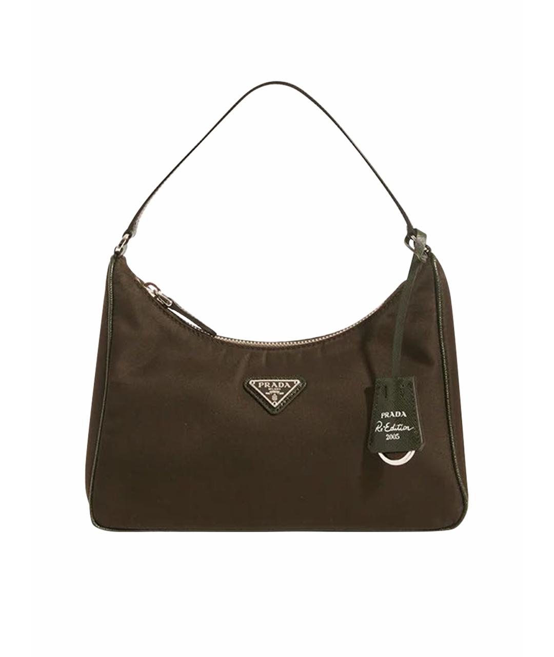 PRADA Хаки синтетическая сумка с короткими ручками, фото 1
