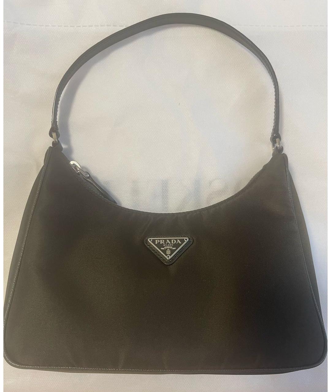 PRADA Хаки синтетическая сумка с короткими ручками, фото 2
