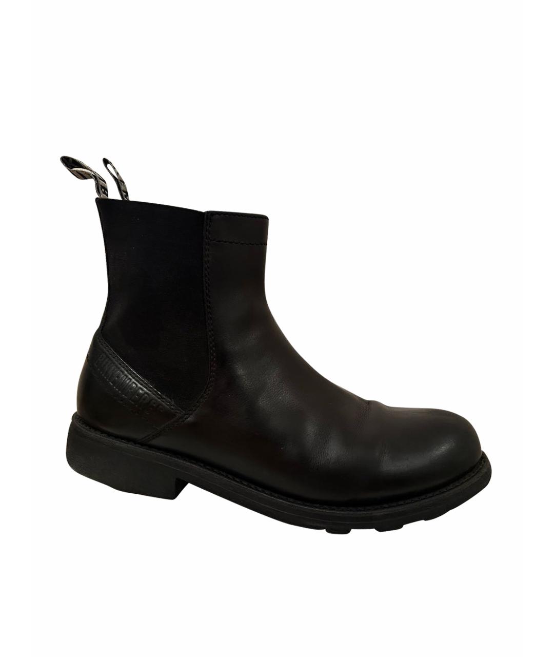 BIKKEMBERGS Черные кожаные высокие ботинки, фото 1