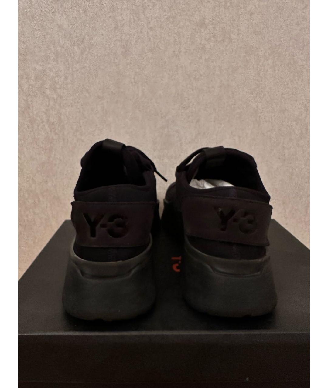 Y-3 Черные неопреновые низкие кроссовки / кеды, фото 3