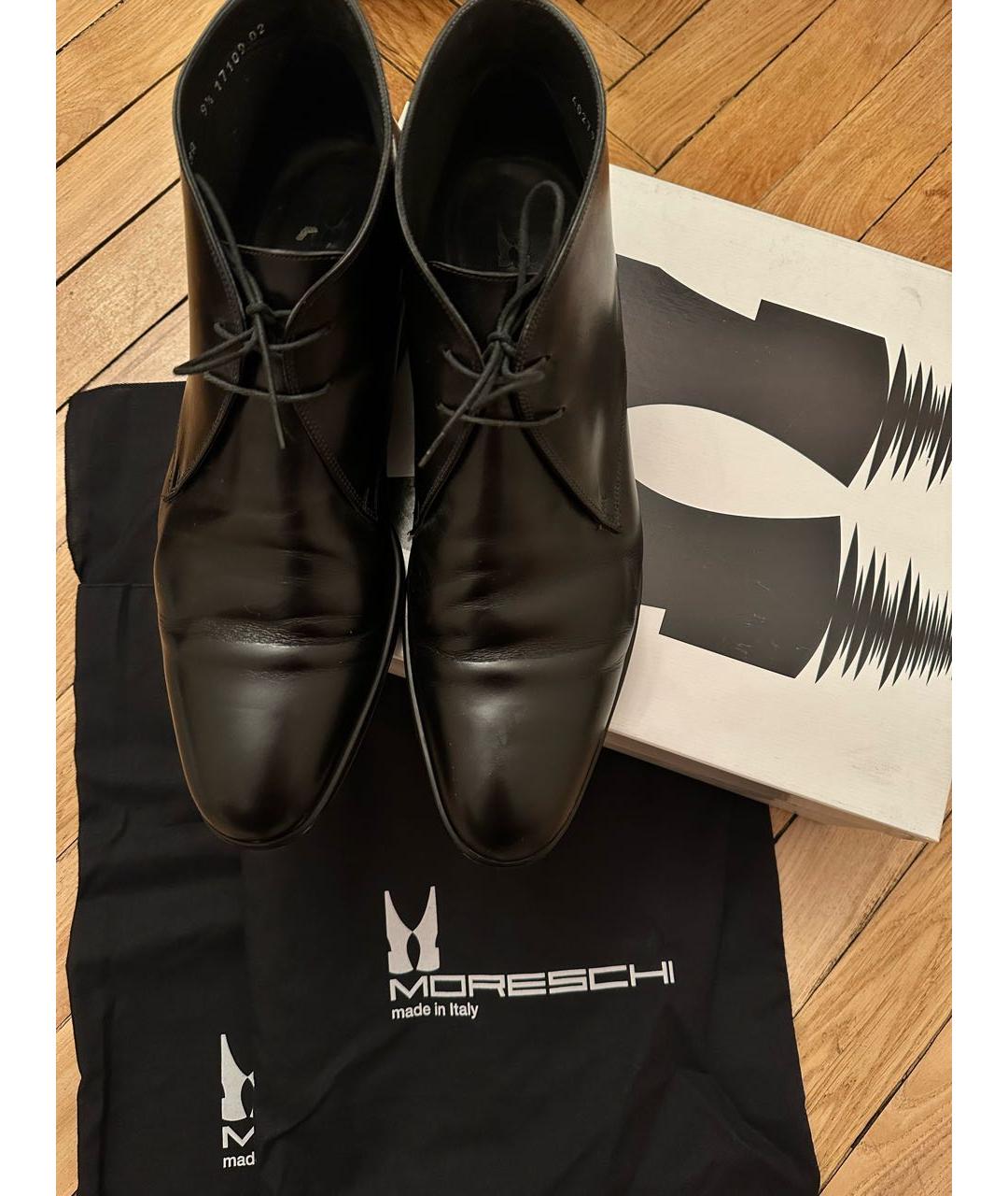 MORESCHI Черные кожаные высокие ботинки, фото 4