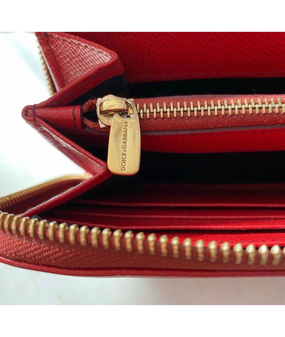 DOLCE&GABBANA Красный кожаный кошелек, фото 3