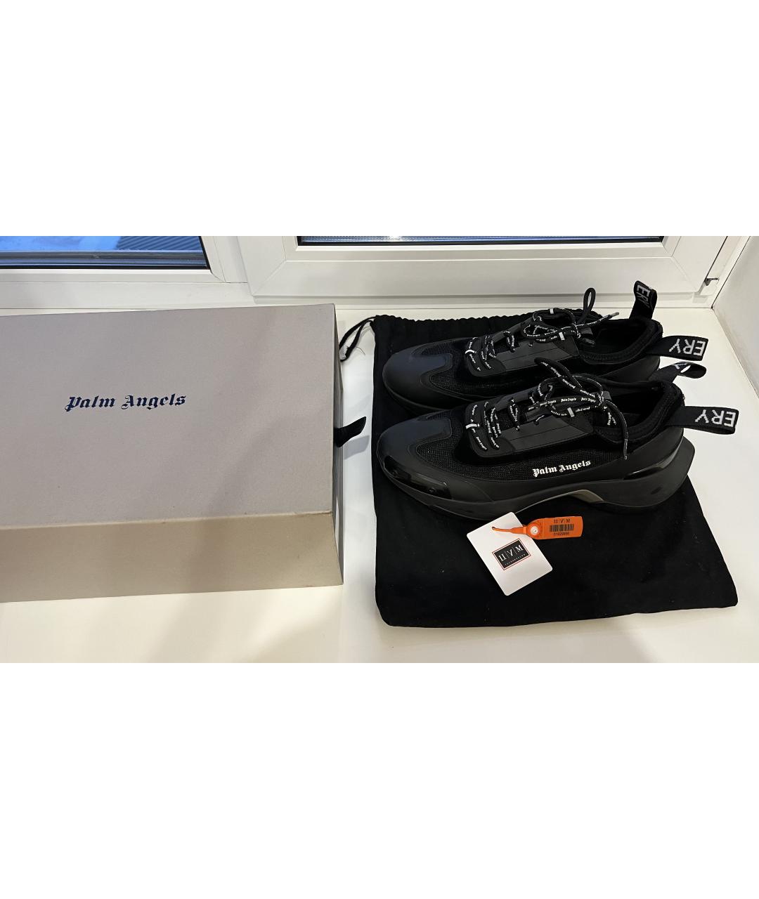 PALM ANGELS Черные синтетические низкие кроссовки / кеды, фото 8