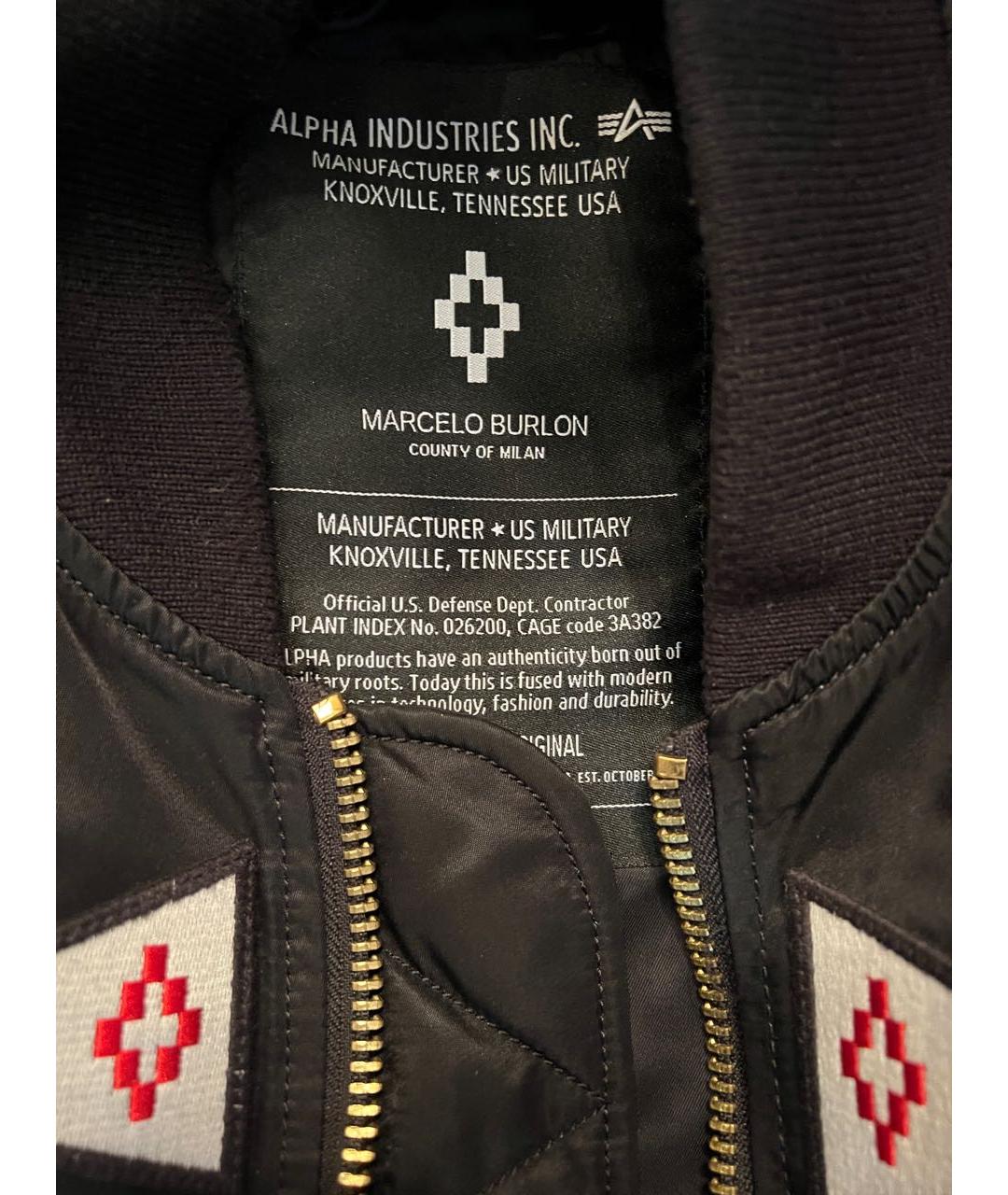 MARCELO BURLON COUNTY OF MILAN Черная полиэстеровая куртка, фото 4