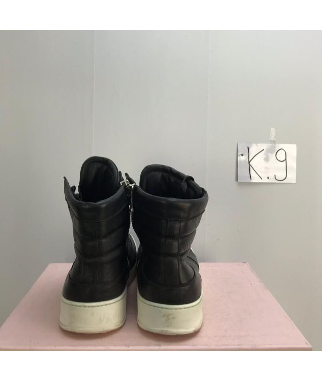 BALMAIN Черные кожаные высокие кроссовки / кеды, фото 3