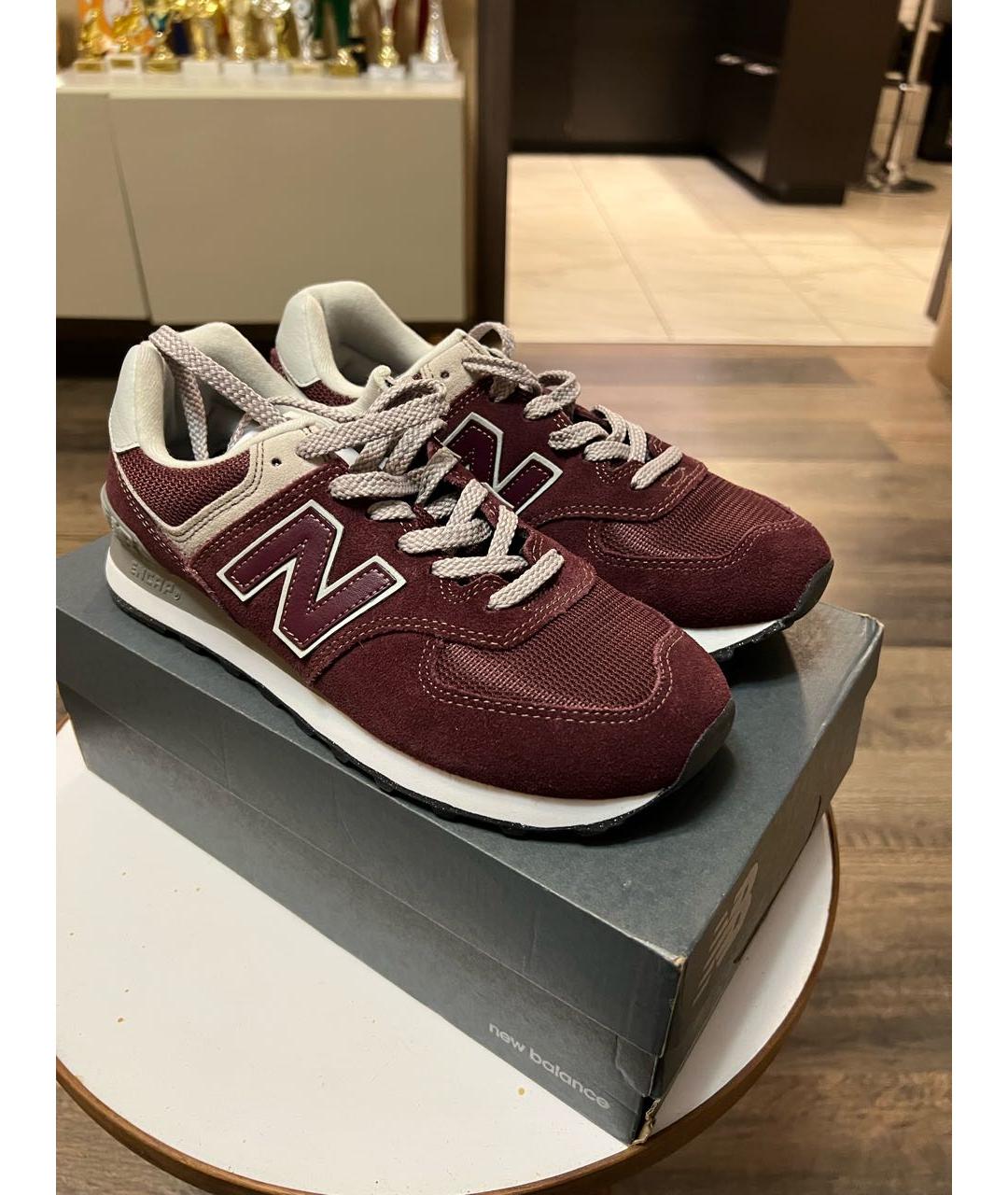 NEW BALANCE Бордовые замшевые кроссовки, фото 2