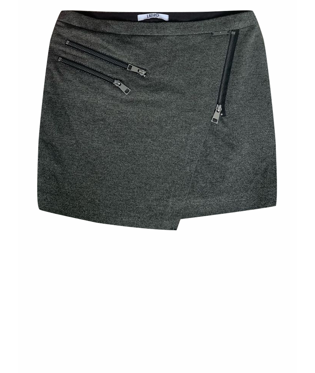 LIU JO Серая вискозная юбка мини, фото 1