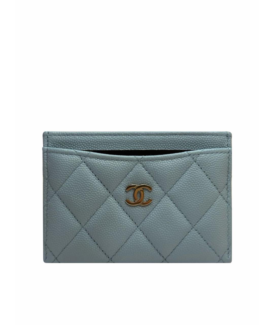 CHANEL PRE-OWNED Голубой кожаный кардхолдер, фото 1